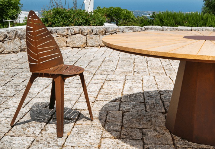 Arredamento-in-acciaio-Stile-industriale-Arredamento-in-corten-Arredamento made-in-Italy-SPICA | Tavolo in corten