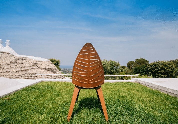 Corten-Möbel-Einrichtung-hergestellt-in-Italien-Stahlmöbel-LILA | Stuhl aus Corten