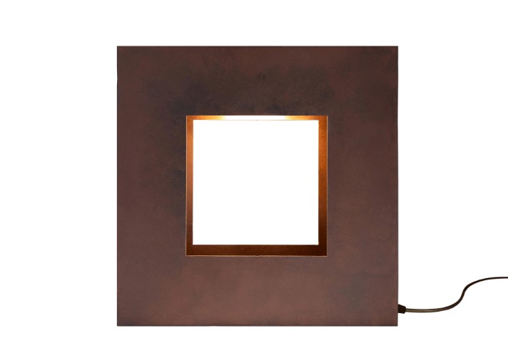 Corten-Möbel-Einrichtung-hergestellt-in-Italien-Stahlmöbel-COMUNI | Tischleuchte aus Corten