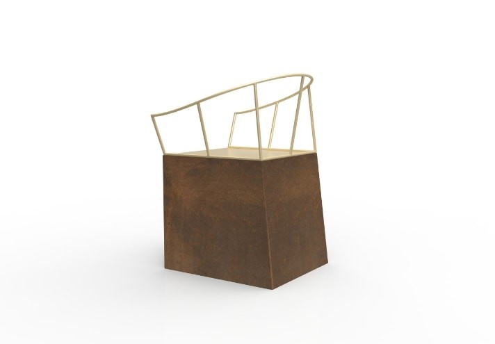 Meubles-design-en-acier-corten-Style-industriel-Acier-corten-intérieur-Intérieur-moderne-NEBIDA | Chaise en acier Corten
