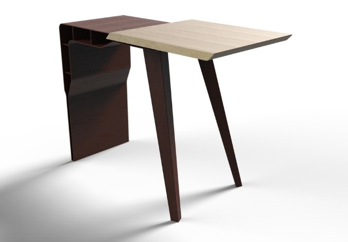 Meubles-design-en-acier-corten-Style-industriel-Acier-corten-intérieur-Intérieur-moderne-MESETA | Console en corten et bois