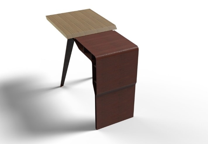 Corten-Möbel-Einrichtung-hergestellt-in-Italien-Stahlmöbel-MESETA | Konsole aus Corten und Holz