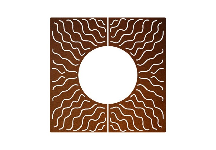 Corten-Möbel-Einrichtung-hergestellt-in-Italien-Stahlmöbel-WAVE | Baumgitter aus Corten