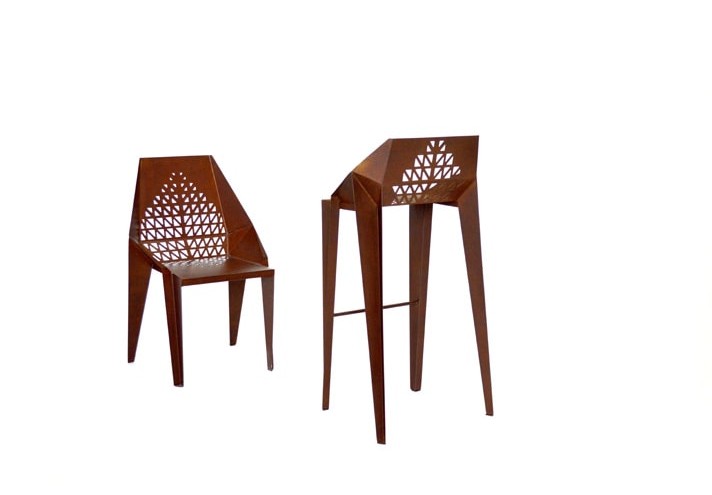 Arredamento-in-acciaio-Stile-industriale-Arredamento-in-corten-Arredamento made-in-Italy-FOGLIA_002 | Sgabello in corten