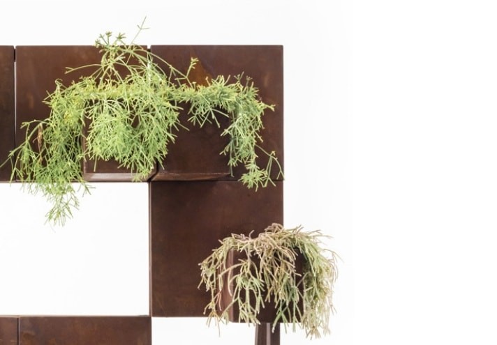 Corten-Möbel-Einrichtung-hergestellt-in-Italien-Stahlmöbel-QUERINI | Pflanzgefäß aus Corten