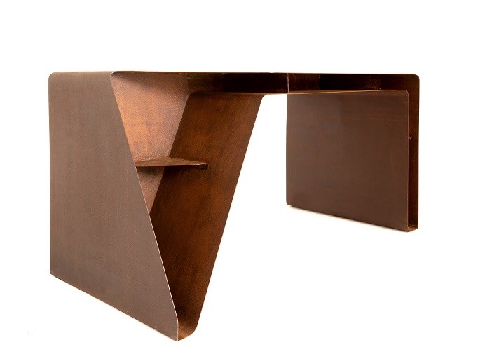 Meubles-design-en-acier-corten-Style-industriel-Acier-corten-intérieur-Intérieur-moderne-TAPE | Bureau en corten