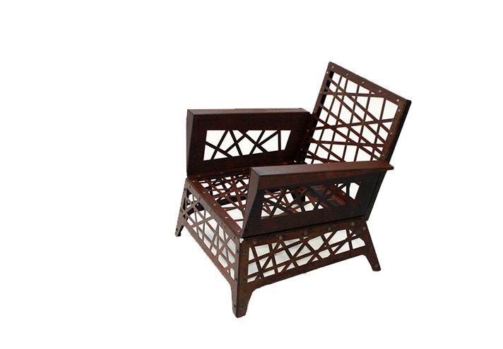 Corten-Möbel-Einrichtung-hergestellt-in-Italien-Stahlmöbel-MIKADO | Sessel aus Corten