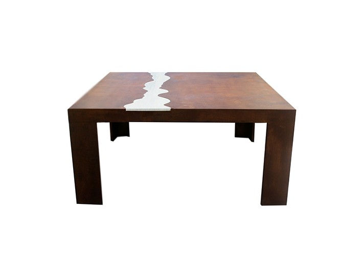 Meubles-design-en-acier-corten-Style-industriel-Acier-corten-intérieur-Intérieur-moderne-TIVOLI | Table en corten