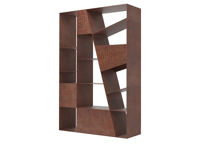 Design-furniture-Italy-Corten-design-Design-made-in-Italy-Italian-design-store-SCRINEUM | Corten bookcase