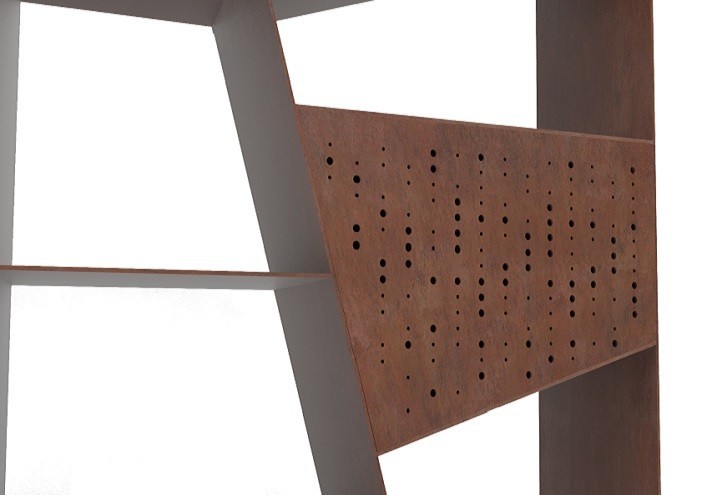 Design-furniture-Italy-Corten-design-Design-made-in-Italy-Italian-design-store-SCRINEUM | Corten bookcase