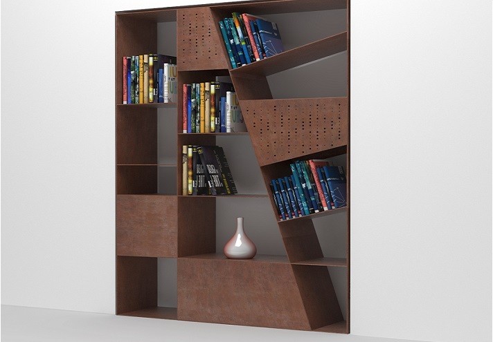 Design-furniture-Italy-Corten-design-Design-made-in-Italy-Italian-design-store-SCRINEUM | Corten bookcase