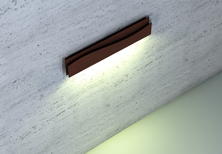 Arredamento-in-acciaio-Stile-industriale-Arredamento-in-corten-Arredamento made-in-Italy-ESSE 002 | Applique in corten