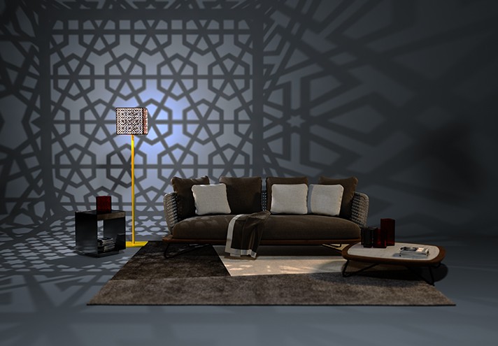 Meubles-design-en-acier-corten-Style-industriel-Acier-corten-intérieur-Intérieur-moderne-Éclairage-moderne-NUR | Lampe en corten