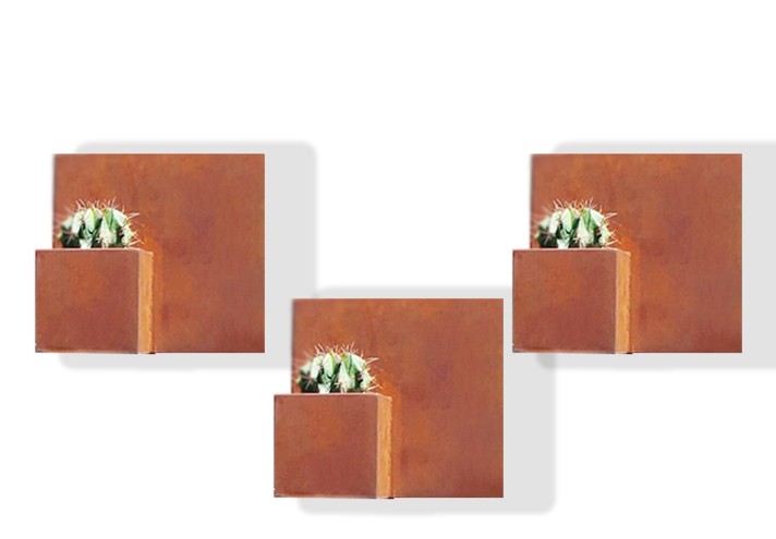 Corten-Möbel-Einrichtung-hergestellt-in-Italien-Stahlmöbel-QUERINI | Pflanzgefäß aus Corten