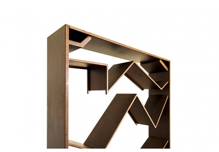 Corten-Möbel-Einrichtung-hergestellt-in-Italien-Stahlmöbel-PIEGA | Bibliothek aus Corten