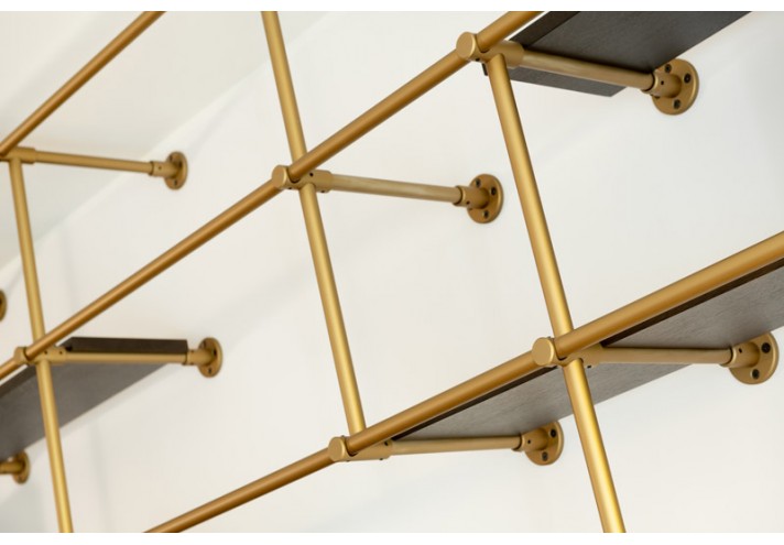 Design-furniture-Italy-Corten-design-Design-made-in-Italy-Italian-design-store-MÉTRO | Brass modular bookcase