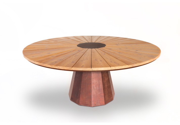 Meubles-design-en-acier-corten-Style-industriel-Acier-corten-intérieur-Intérieur-moderne-SPICA | Table en corten