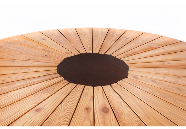 Corten-Möbel-Einrichtung-hergestellt-in-Italien-Stahlmöbel-SPICA | Tisch aus Corten