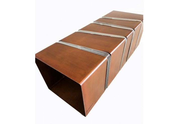 Meubles-design-en-acier-corten-Style-industriel-Acier-corten-intérieur-Intérieur-moderne-CUBICA | Banc en corten