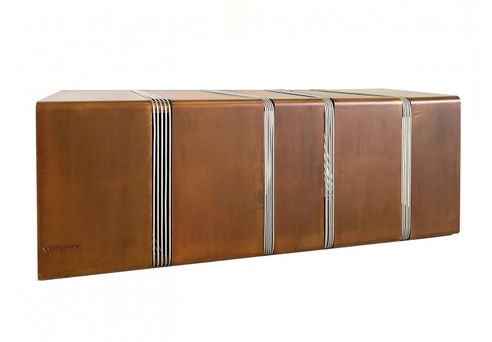 Meubles-design-en-acier-corten-Style-industriel-Acier-corten-intérieur-Intérieur-moderne-CUBICA | Banc en corten