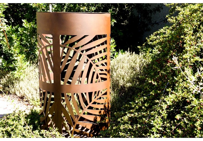 Corten-Möbel-Einrichtung-hergestellt-in-Italien-Stahlmöbel-NATURA | Mülleimer