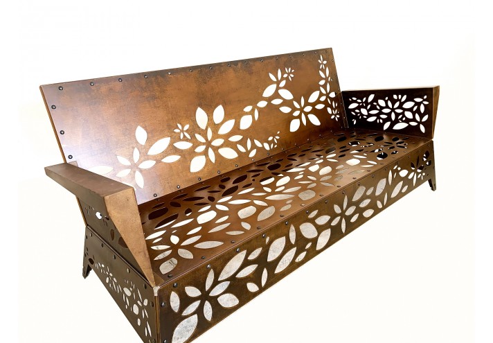 Meubles-design-en-acier-corten-Style-industriel-Acier-corten-intérieur-Intérieur-moderne-HANAMI | Canapé en corten