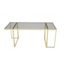 Arredamento-in-acciaio-Stile-industriale-Arredamento-in-corten-Arredamento made-in-Italy-JACKIE| Tavolo in ottone e vetro