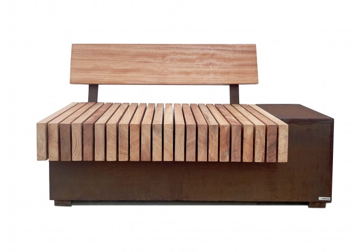 Arredamento-in-acciaio-Stile-industriale-Arredamento-in-corten-Arredamento made-in-Italy-Bricks | Panca in acciaio corten e l...