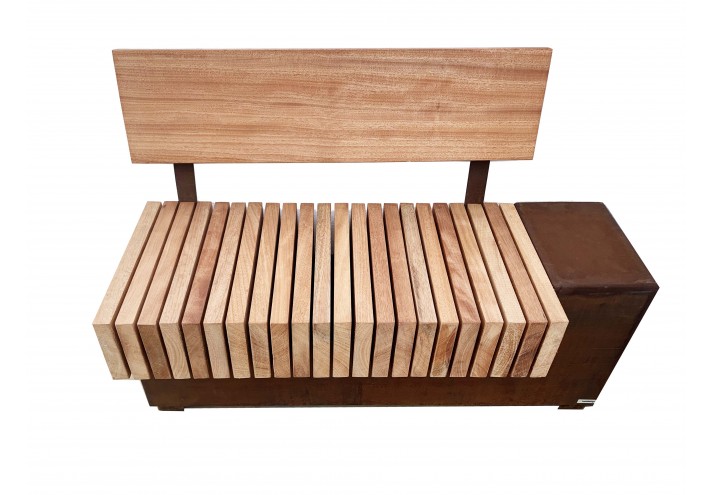 Arredamento-in-acciaio-Stile-industriale-Arredamento-in-corten-Arredamento made-in-Italy-Bricks | Panca in acciaio corten e l...