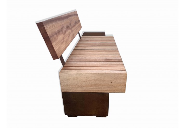 Arredamento-in-acciaio-Stile-industriale-Arredamento-in-corten-Arredamento made-in-Italy-Bricks | Panca in acciaio corten e l...