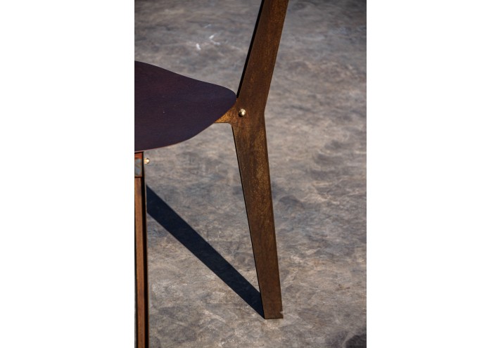 Arredamento-in-acciaio-Stile-industriale-Arredamento-in-corten-Arredamento made-in-Italy-ZINNIA | Sedia in corten