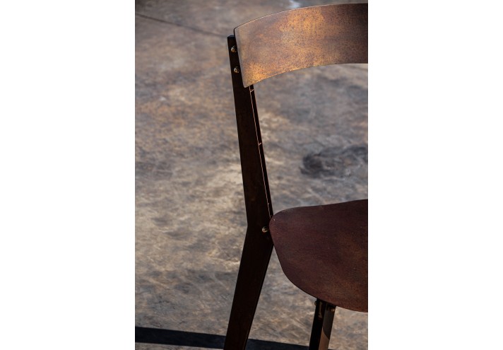 Arredamento-in-acciaio-Stile-industriale-Arredamento-in-corten-Arredamento made-in-Italy-ZINNIA | Sedia in corten