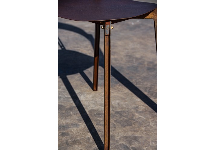 Meubles-design-en-acier-corten-Style-industriel-Acier-corten-intérieur-Intérieur-moderne-ZINNIA | Chaise en acier corte