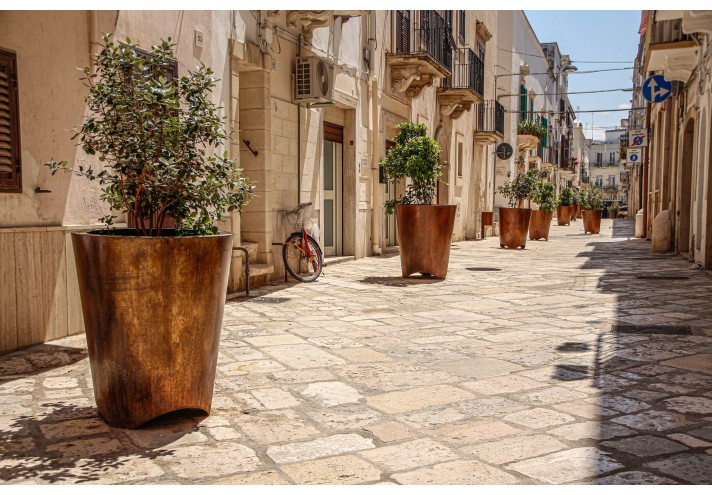 Meubles-design-en-acier-corten-Style-industriel-Acier-corten-intérieur-Intérieur-moderne-WAVE | Jardinière en corten