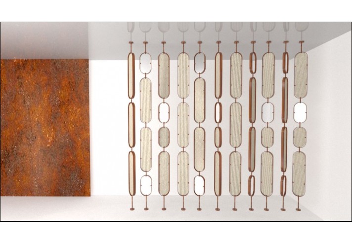 Meubles-design-en-acier-corten-Style-industriel-Acier-corten-intérieur-Intérieur-moderne-Prop | Panneau de séparation pierre ...