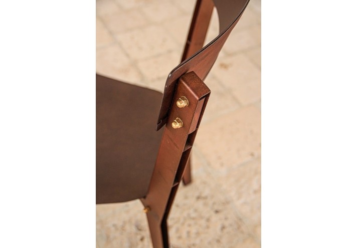 Meubles-design-en-acier-corten-Style-industriel-Acier-corten-intérieur-Intérieur-moderne-ZINNIA | Chaise en acier corte