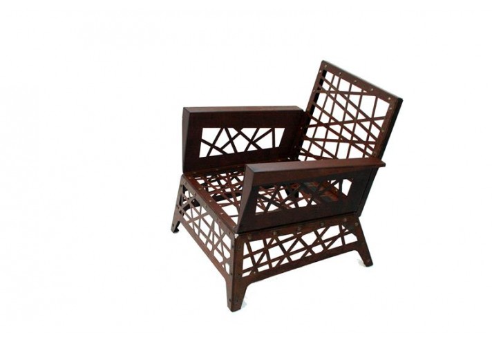 Arredamento-in-acciaio-Stile-industriale-Arredamento-in-corten-Arredamento made-in-Italy-MIKADO | Poltrona in corten