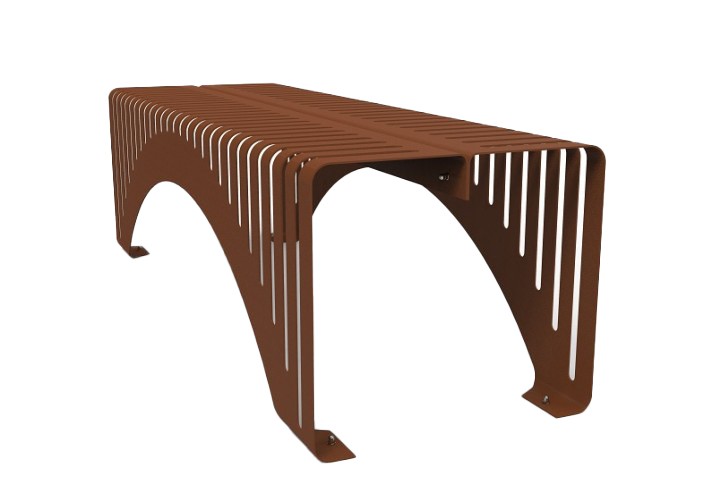 Meubles-design-en-acier-corten-Style-industriel-Acier-corten-intérieur-Intérieur-moderne-CUT 002 | Banc en corten