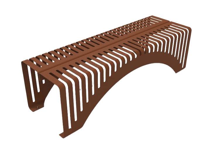 Corten-Möbel-Einrichtung-hergestellt-in-Italien-Stahlmöbel-CUT 002 | Bank aus Corten