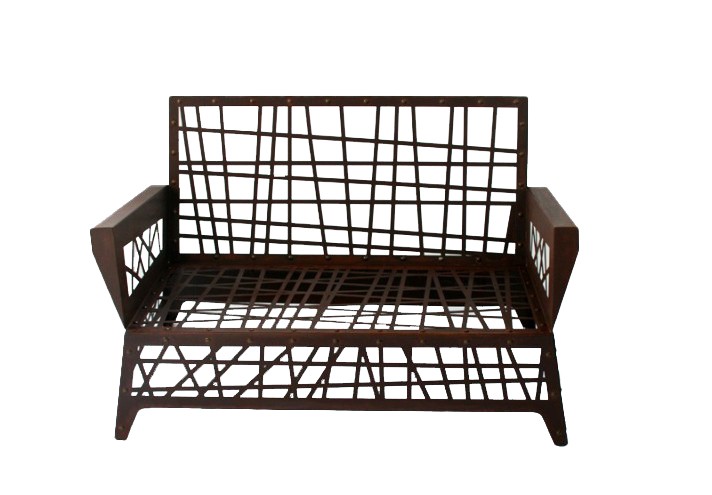 Corten-Möbel-Einrichtung-hergestellt-in-Italien-Stahlmöbel-MIKADO | Sofa aus Corten