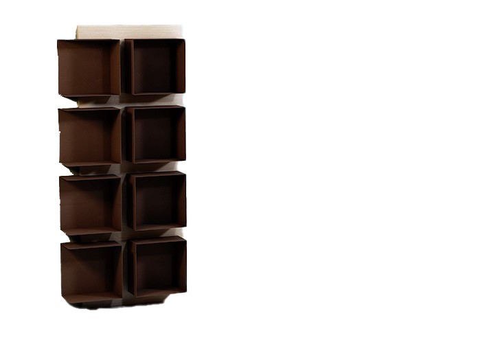 Corten-Möbel-Einrichtung-hergestellt-in-Italien-Stahlmöbel-MODULO Links | Bücherregal aus Corten