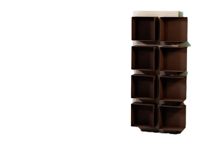 Corten-Möbel-Einrichtung-hergestellt-in-Italien-Stahlmöbel-MODULO Recht | Bücherregal aus Corten