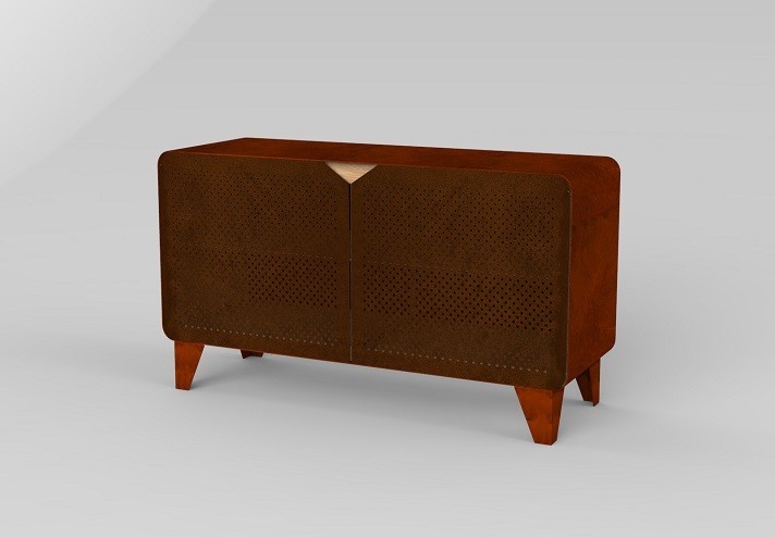 Corten-Möbel-Einrichtung-hergestellt-in-Italien-Stahlmöbel-SIDEBOARD | Anrichte aus Corten