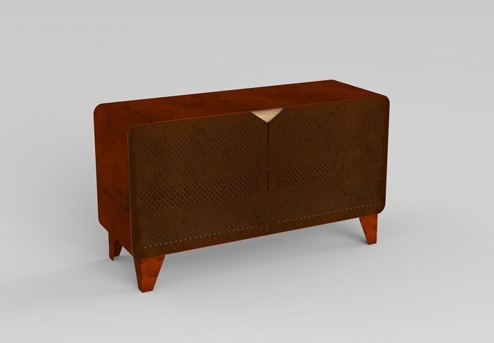 Corten-Möbel-Einrichtung-hergestellt-in-Italien-Stahlmöbel-SIDEBOARD | Anrichte aus Corten