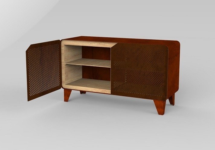 Corten-Möbel-Einrichtung-hergestellt-in-Italien-Stahlmöbel-SIDEBOARD | Anrichte aus Corten