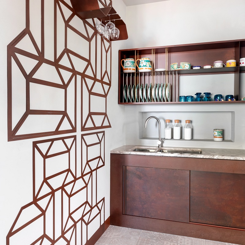 geometric kitchen corten trackdesign
