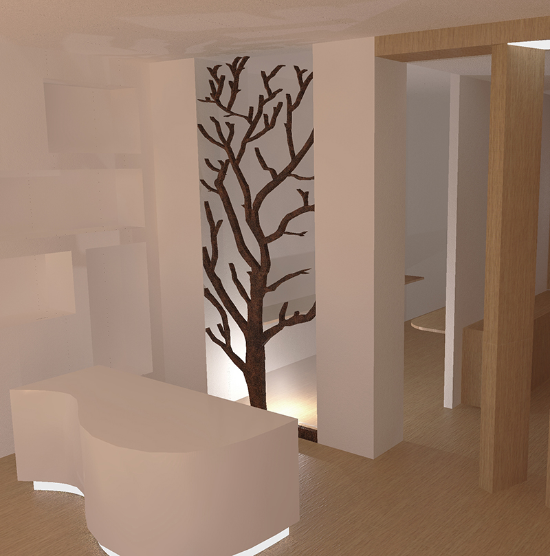 Albero separè in corten - finitura cerata