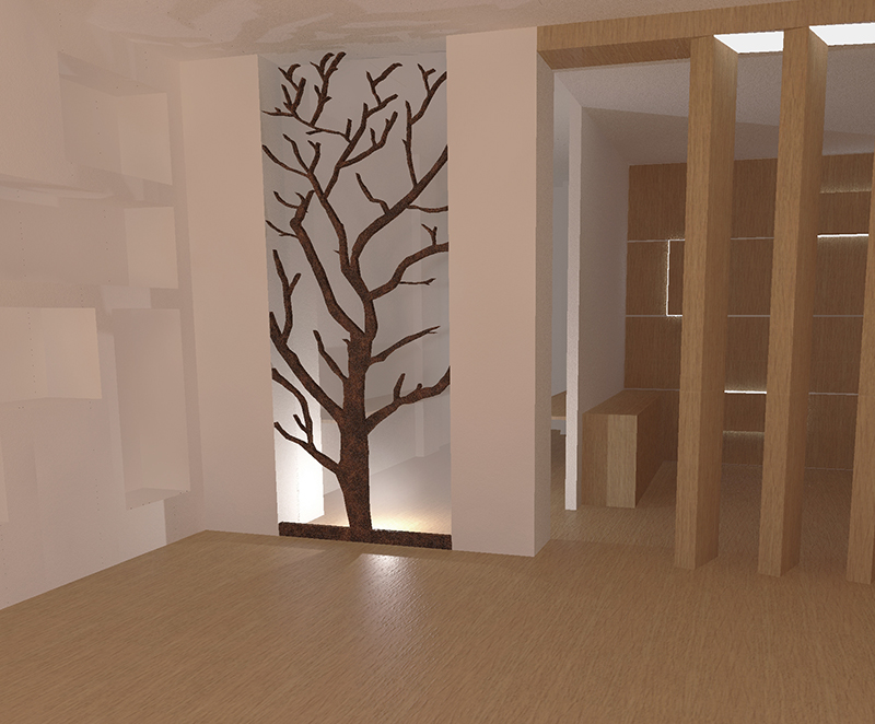 Albero separè in corten - finitura cerata