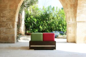 OPLÀ | Pouf e Tavolino in corten — Curry chiaro