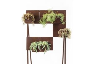 QUERINI | Fioriera in corten — Composizione 6 moduli con struttura